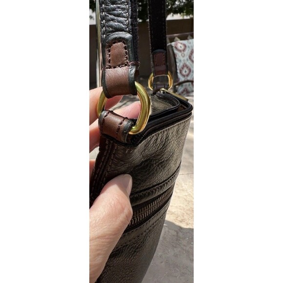 Fossil Genuine Leather Shoulder Bag Purse Black Size 8x8 Vintage Good Condition - Picture 4 of 11